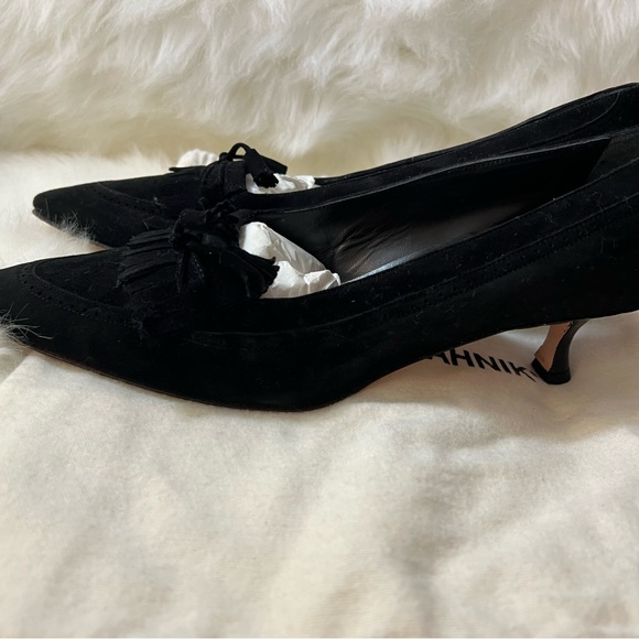 Manolo Blahnik Black Suede leather🖤 - Picture 7 of 9